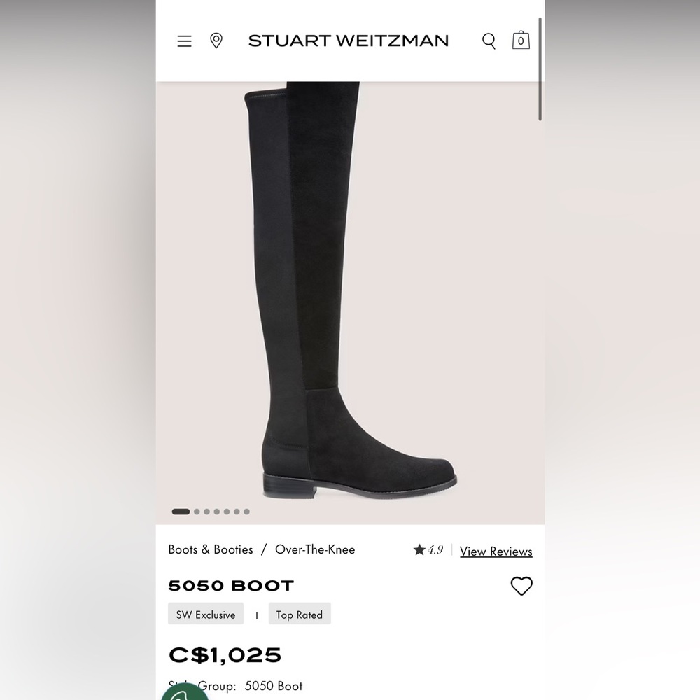 Authentic Real SW STUART WEITZMAN 5050 over the knee boots suede Black